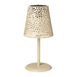 Solar tuinlamp op voet - beige - ø13x28 cm