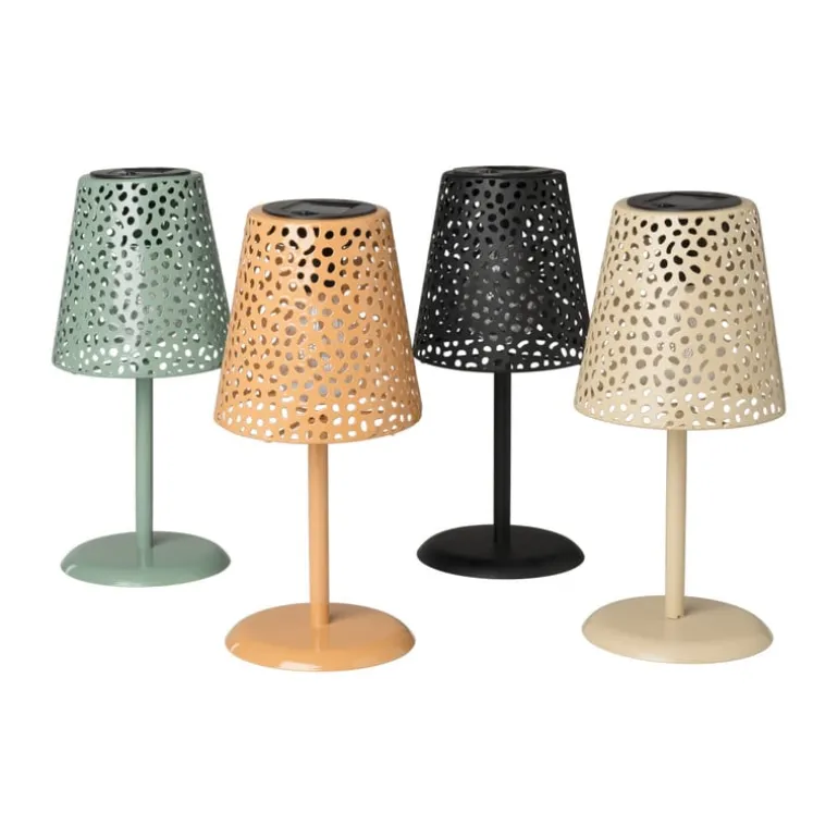 Solar tuinlamp op voet - zwart - ø13x28 cm