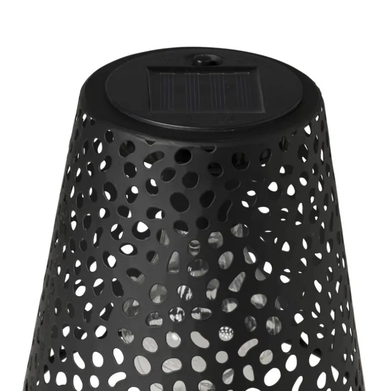 Solar tuinlamp op voet - zwart - ø13x28 cm