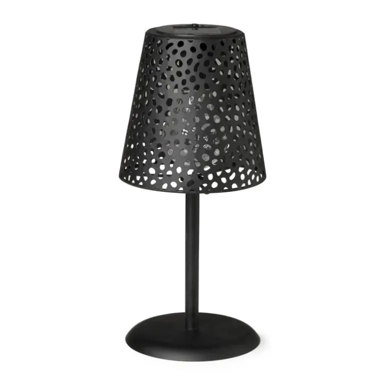 Solar tuinlamp op voet - zwart - ø13x28 cm