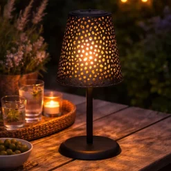 Solar tuinlamp op voet - zwart - ø13x28 cm