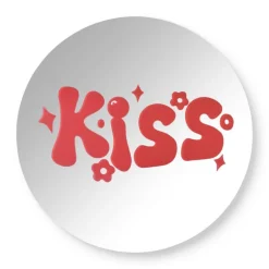 Spiegel kiss - rood - ø30 cm