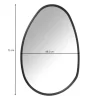 Spiegel organic met metalen lijst - zwart - 75x48.5 cm