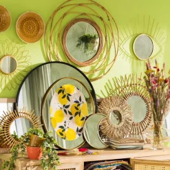 Spiegel rond met metalen lijst - diameter 80 cm