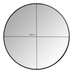 Spiegel rond met metalen lijst - diameter 80 cm
