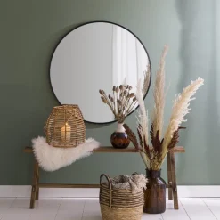 Spiegel rond met metalen lijst - diameter 70 cm