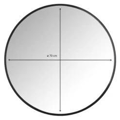 Spiegel rond met metalen lijst - diameter 70 cm