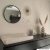 Spiegel rond met metalen lijst - zwart - ø40 cm