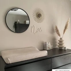 Spiegel rond met metalen lijst - zwart - ø40 cm