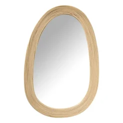 Spiegel rotan lijnen - beige - 33x50 cm
