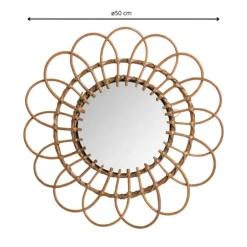 Spiegel rotan lijst - 50 cm