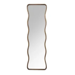 Spiegel XL met golfrand - bruin - 165x50 cm