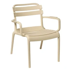 Stapelbare tuinfauteuil Napoli - beige - 75.5x68x65 cm
