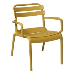 Stapelbare tuinfauteuil Napoli - geel - 75.5x68x65 cm