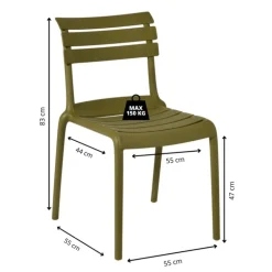 Stapelbare tuinstoel Napoli - groen - 83x55x48 cm