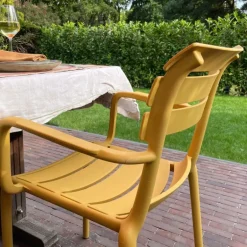 Stapelbare tuinstoel Napoli - geel - 83x55x48 cm