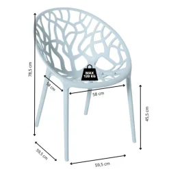 Stapelbare tuinstoel Palma - blauw - 78.5x58x59.5 cm