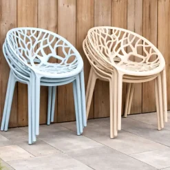 Stapelbare tuinstoel Palma - blauw - 78.5x58x59.5 cm