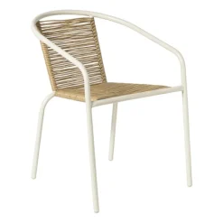 Stapelbare tuinstoel Tim - bruin/wit - 73x53x62 cm