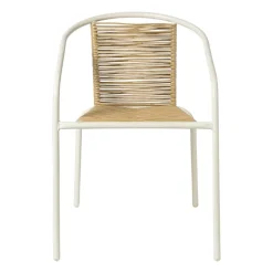 Stapelbare tuinstoel Tim - bruin/wit - 73x53x62 cm
