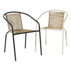 Stapelbare tuinstoel Tim - bruin/wit - 73x53x62 cm