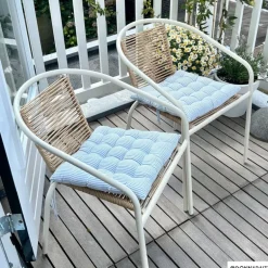 Stapelbare tuinstoel Tim - bruin/wit - 73x53x62 cm