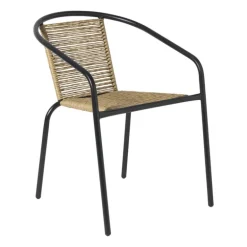 Stapelbare tuinstoel Tim - bruin/zwart - 73x53x62 cm