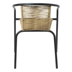 Stapelbare tuinstoel Tim - bruin/zwart - 73x53x62 cm