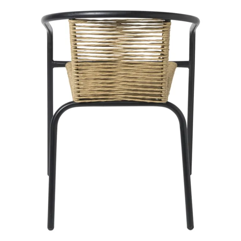Stapelbare tuinstoel Tim - bruin/zwart - 73x53x62 cm