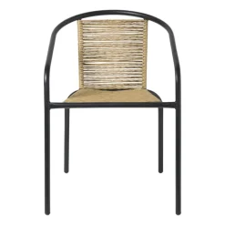 Stapelbare tuinstoel Tim - bruin/zwart - 73x53x62 cm