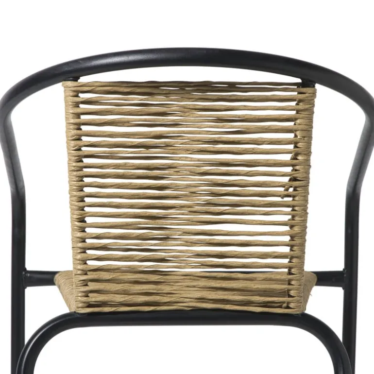 Stapelbare tuinstoel Tim - bruin/zwart - 73x53x62 cm