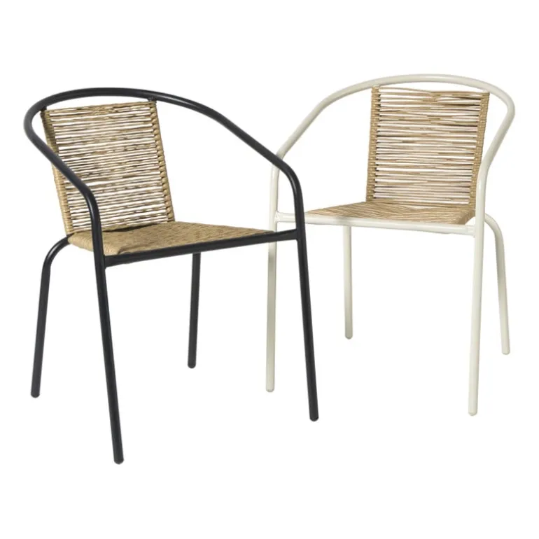 Stapelbare tuinstoel Tim - bruin/zwart - 73x53x62 cm