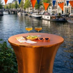 Statafelrok metallic - oranje - ø80x110 cm