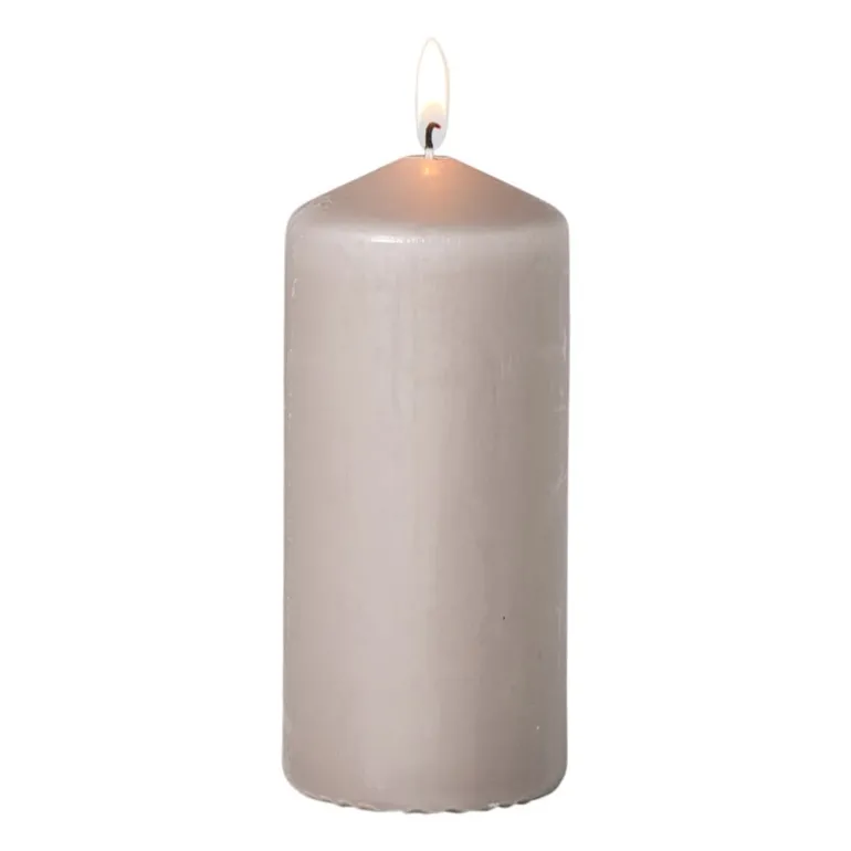 Stompkaars glad - beige - ø6x13 cm