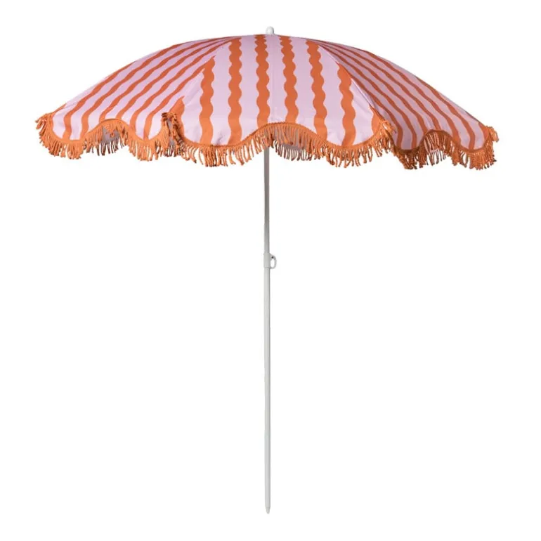 Strandparasol met tassels - oranje/roze - ø160x180 cm