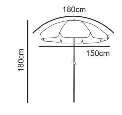Strandparasol Tess - blauw - ø150x180 cm