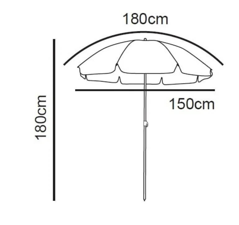 Strandparasol Tess - oranje - ø150x180 cm