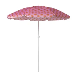 Strandparasol zonnetjes - roze/oranje - ø160x180 cm