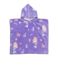 Strandponcho kids zeemeermin - multikleur - 60x110 cm