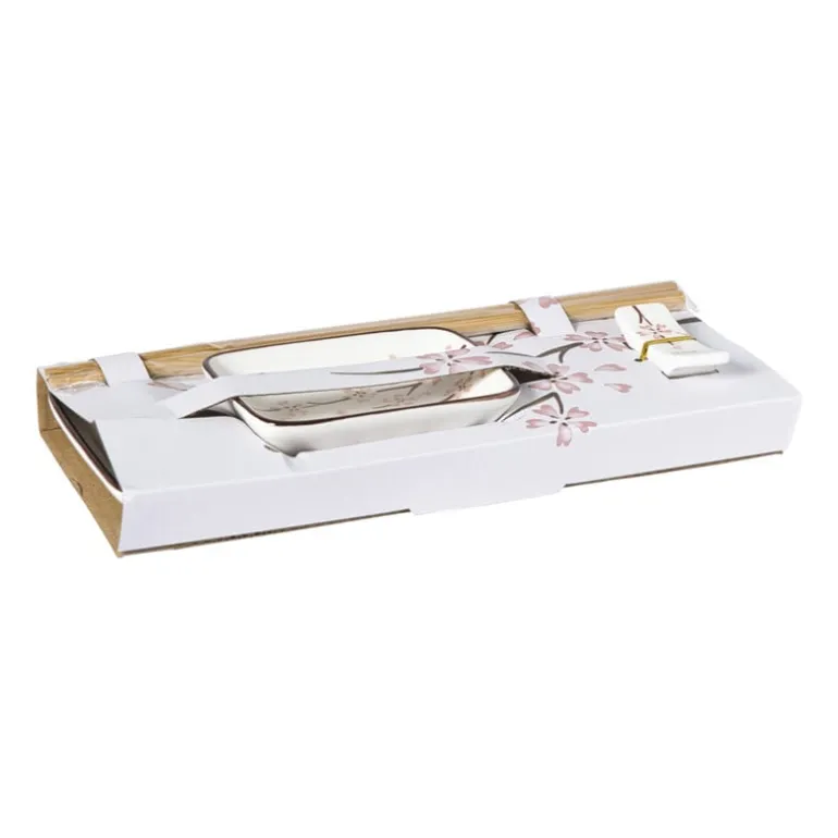 Sushi set - roze/wit - 4-delig