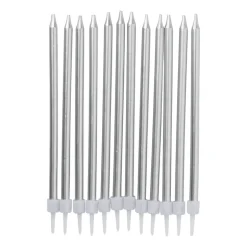 Taartkaarsjes - zilver - set van 12