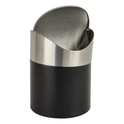 Tafel afvalbakje - zwart/rvs - 11.5x17 cm
