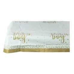 Tafelkleed baby boy - blauw/goud - 136x220 cm