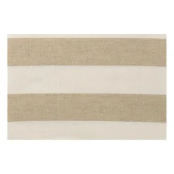 Tafelkleed gestreept - wit/beige - 140x240 cm