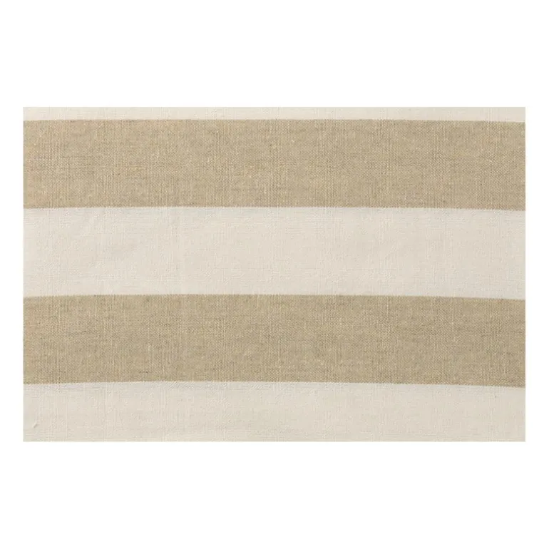 Tafelkleed gestreept - wit/beige - 140x240 cm