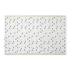 Tafelkleed paashaas - wit/goud/zwart - papier - 138x220 cm
