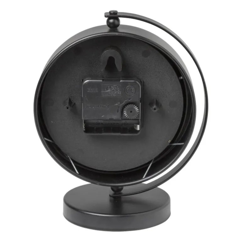 Tafelklok rond - metaal - 16x10.5x20 cm