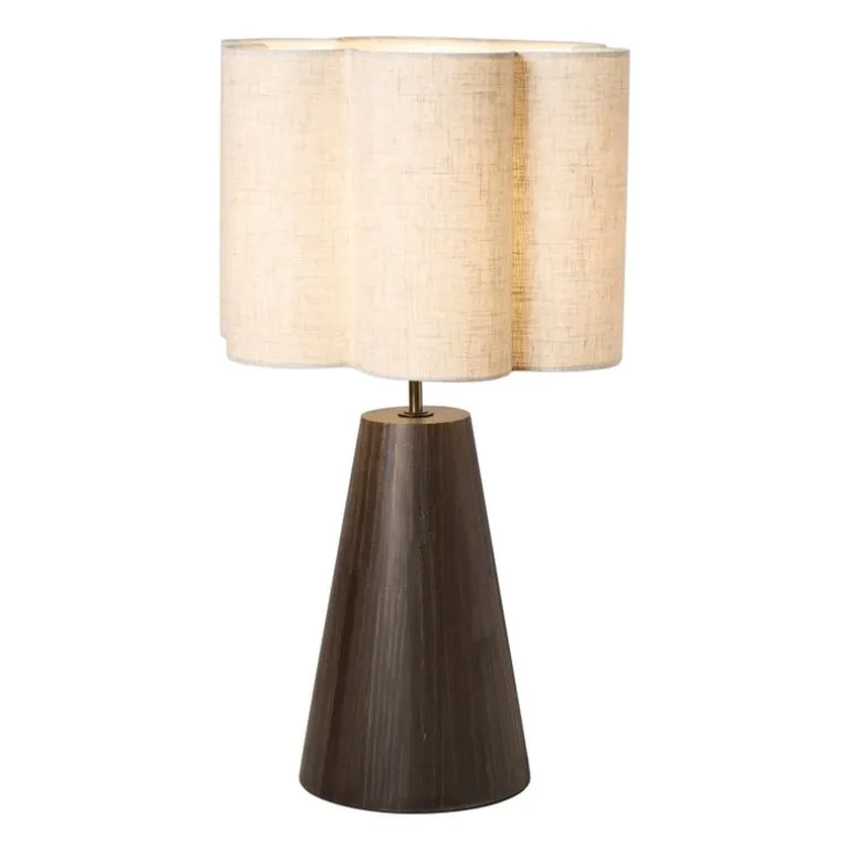 Tafellamp bloem Caroline - beige/bruin - ø35x62 cm