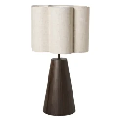 Tafellamp bloem Caroline - beige/bruin - ø35x62 cm
