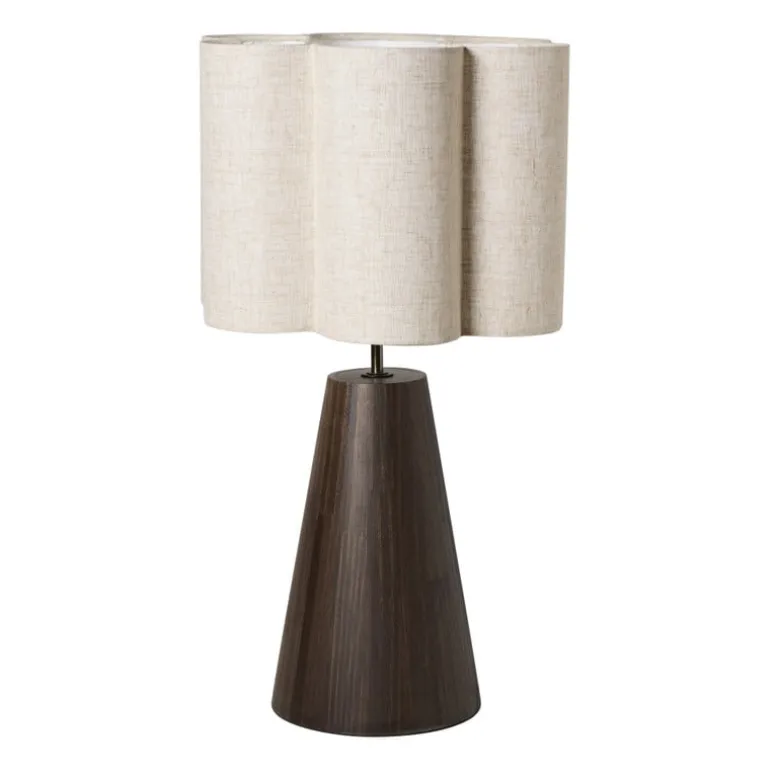 Tafellamp bloem Caroline - beige/bruin - ø35x62 cm
